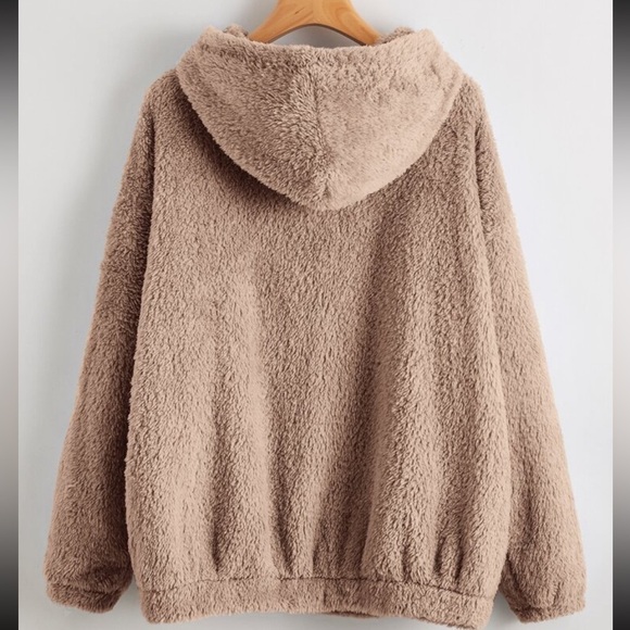 Cozy Tan Teddy Hoodie - Picture 4 of 4